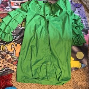 Rocawear Vibrant Green Ruffled Blouse